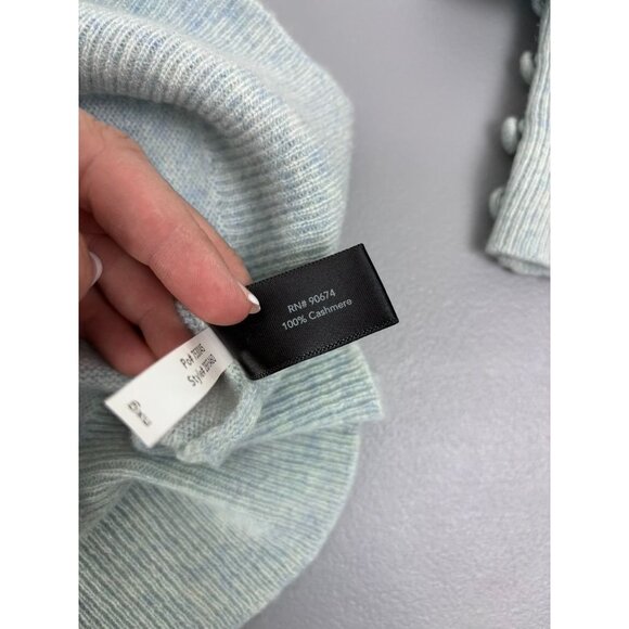 Boston Proper women's large powder blue cashmere long sleeve crew neck sweater - Picture 8 of 9